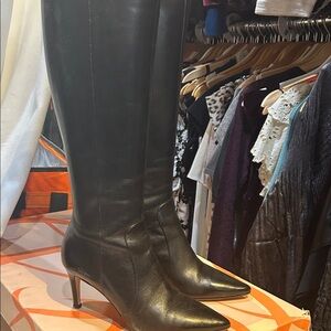 Via Spiga Black Heeled Boots leather